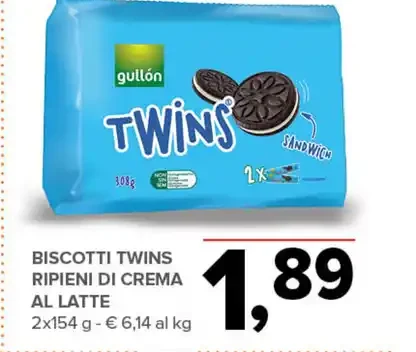 Biscotti Twins ripieni di crema al latte
