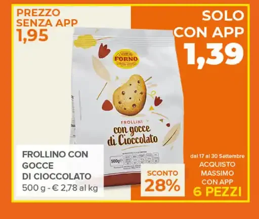 Frollino con gocce di cioccolato