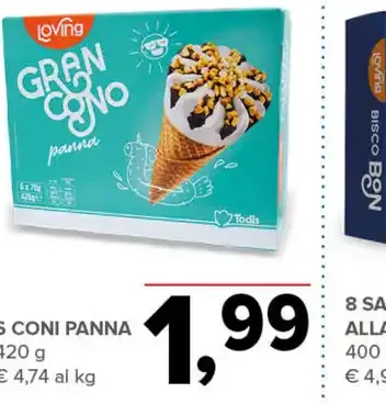 6 coni panna