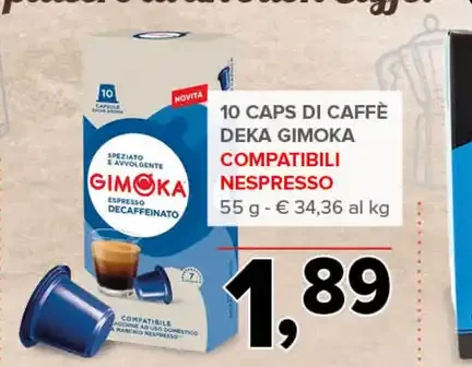 Caps di caffè decaffeinato compatibili Nespresso