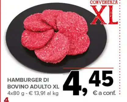 Hamburger di bovino adulto XL