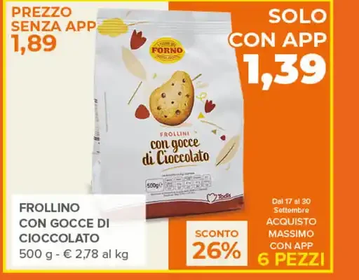 Frollino con gocce di cioccolato