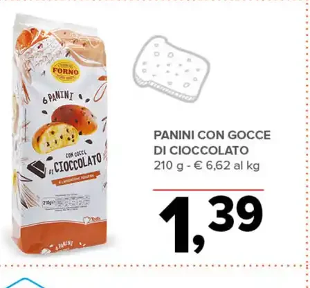 Panini con gocce di cioccolato