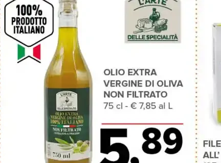 Olio extra vergine di oliva non filtrato