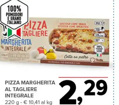 Pizza margherita al tagliere integrale