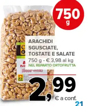 Arachidi sgusciate tostate e salate