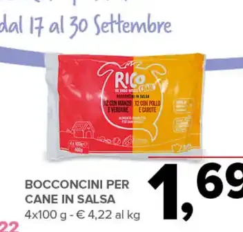 Bocconcini per cane in salsa