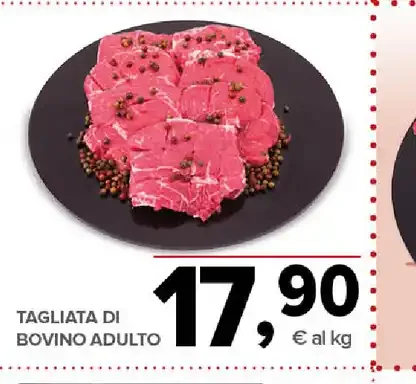 Tagliata di bovino adulto