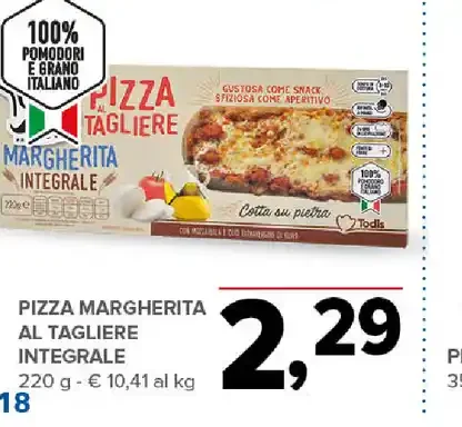 Pizza margherita al tagliere integrale