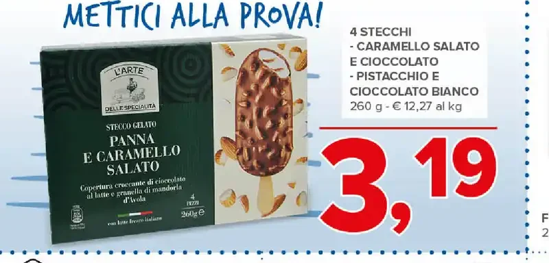 Stecco gelato panna e caramello salato
