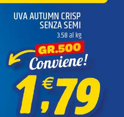Uva Autumn Crisp senza semi
