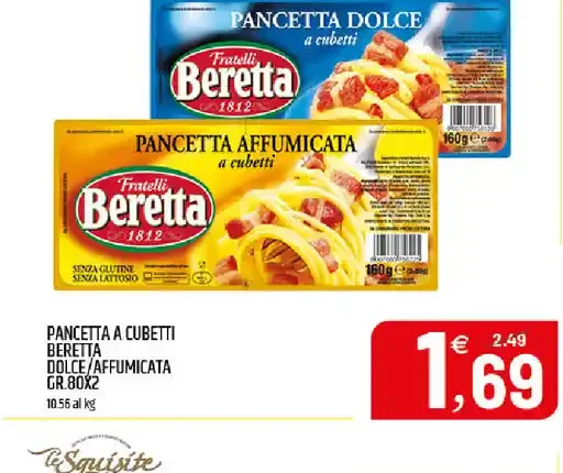 Pancetta a cubetti Beretta dolce/affumicata