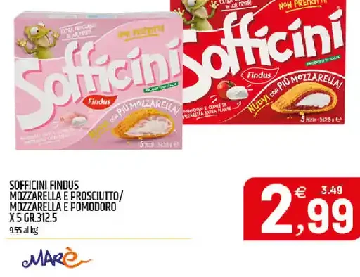Sofficini Findus mozzarella e prosciutto/mozzarella e pomodoro