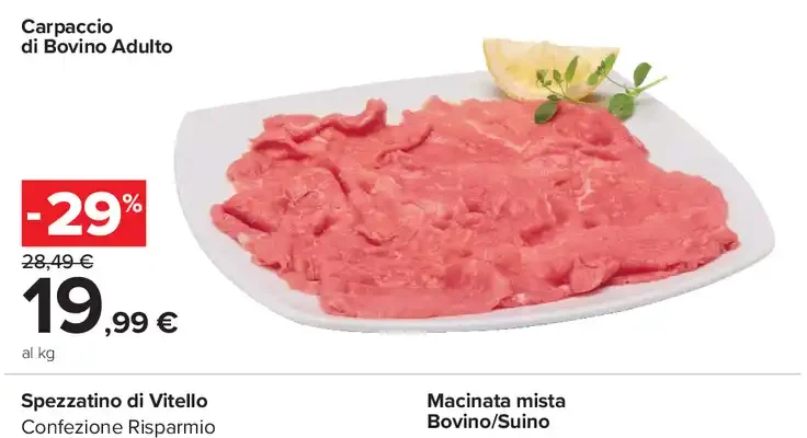 Carpaccio di bovino adulto