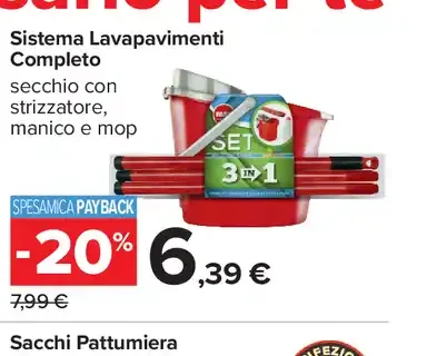 Sistema lavapavimenti completo