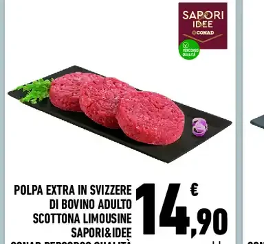 Polpa extra in svizzere di bovino adulto Scottona limousine