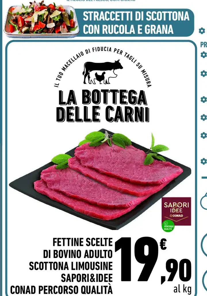 Fettine scelte di bovino adulto Scottona limousine Sapori&Idee Conad