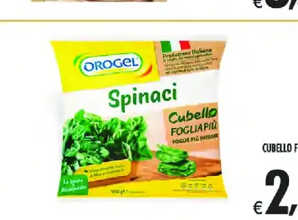 Spinaci cubello foglia più