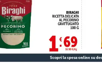 Biraghi ricetta del pastore pecorino grattugiato