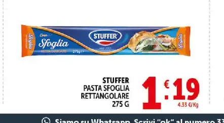 Stuffer pasta sfoglia rettangolare