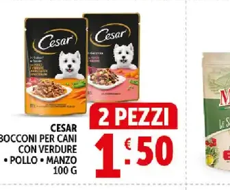 Cesar bocconi per cani con verdure