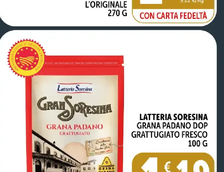 Grana Padano DOP grattugiato fresco