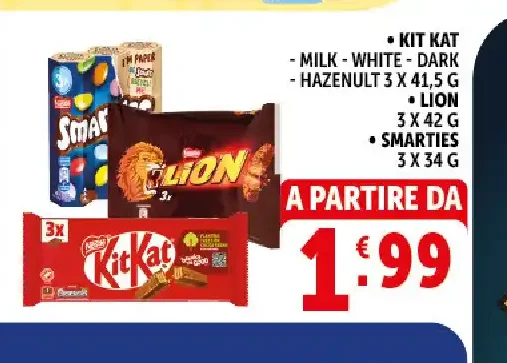 Kit Kat, Lion e Smarties
