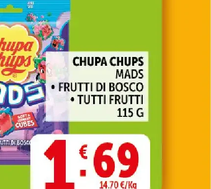 Chupa Chups Mades frutti di bosco e tutti frutti