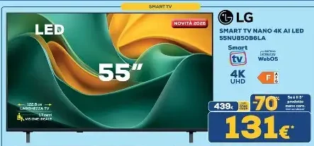 LG Smart TV Nano 4K AI LED 55NU805B6LA