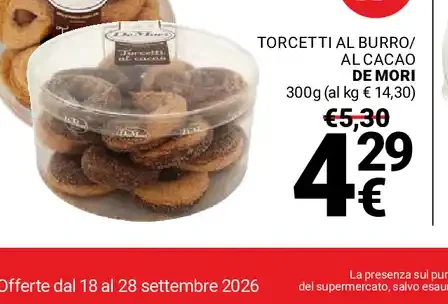Torcetti al burro/al cacao