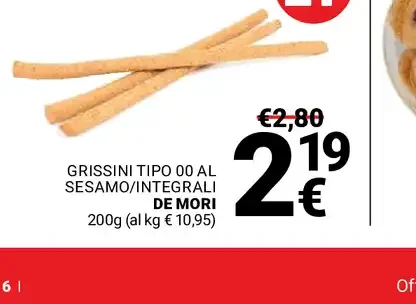 Grissini tipo 00 al sesamo/integrali