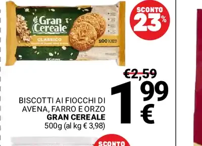 Biscotti ai fiocchi di avena, farro e orzo Gran Cereale