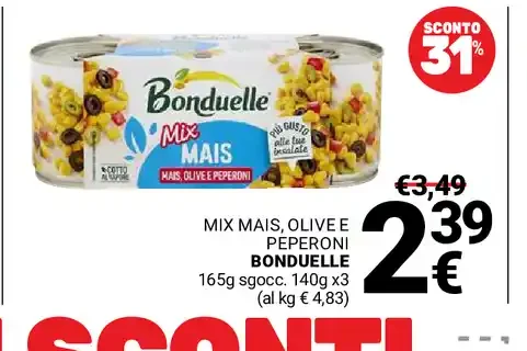 Mix mais, olive e peperoni Bonduelle