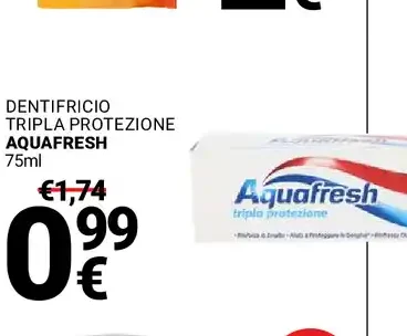 Dentifricio tripla protezione Aquafresh