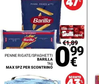 Penne rigate/spaghetti Barilla