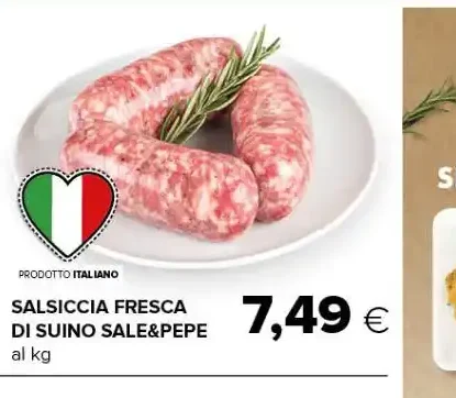 Salsiccia fresca di suino sale e pepe