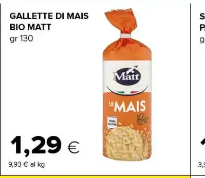 Gallette di mais biologiche