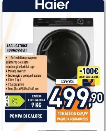 Asciugatrice Haier HD90-A3959EIT
