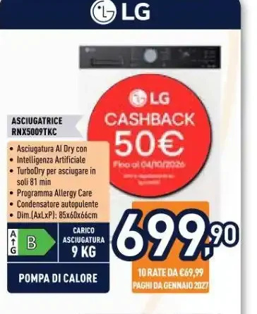 Asciugatrice LG RNX5009TKC