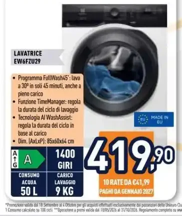 Lavatrice Electrolux EW6F2C29