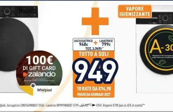 Whirlpool asciugatrice e lavatrice