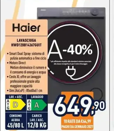 Haier lavasciuga