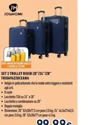 Set 3 trolley rigidi 20/24/28