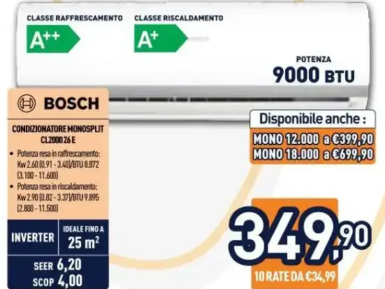 Climatizzatore monosplit Bosch CL2000 26 E