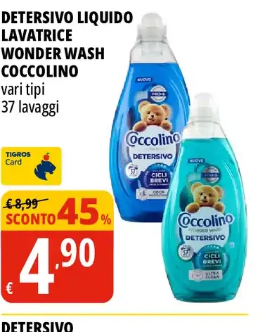 Detersivo liquido lavatrice Wonder Wash Coccolino