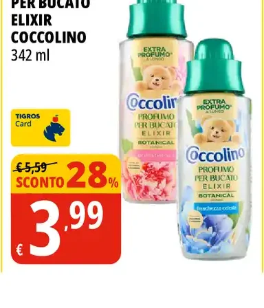 Profumo per bucato Elixir Coccolino