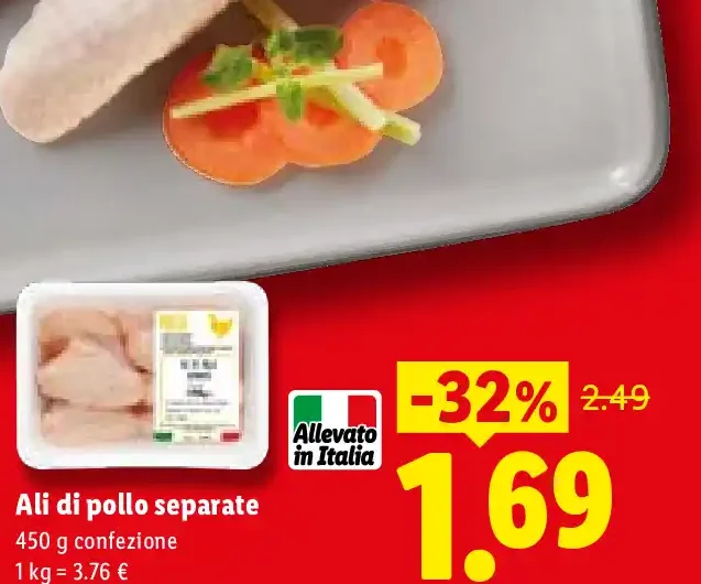 Ali di pollo separate
