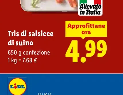 Tris di salsicce di suino