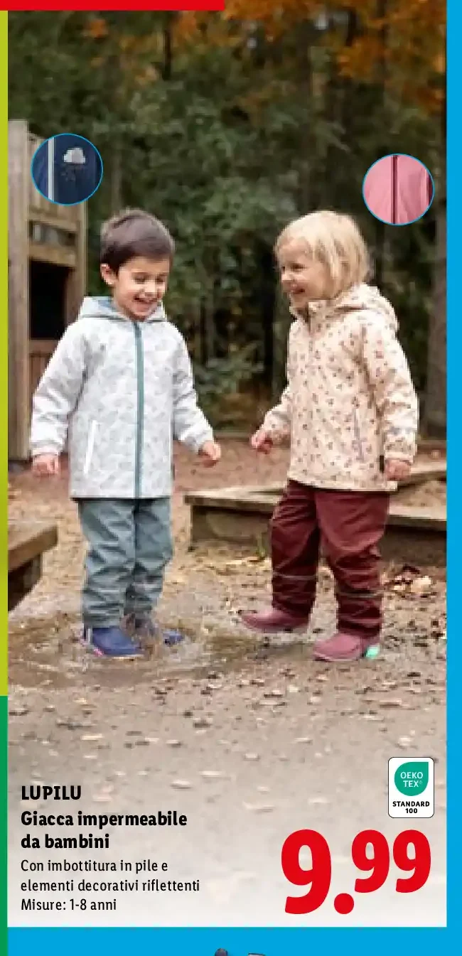 Giacca impermeabile da bambini