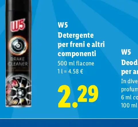 Detergente per freni e altri componenti